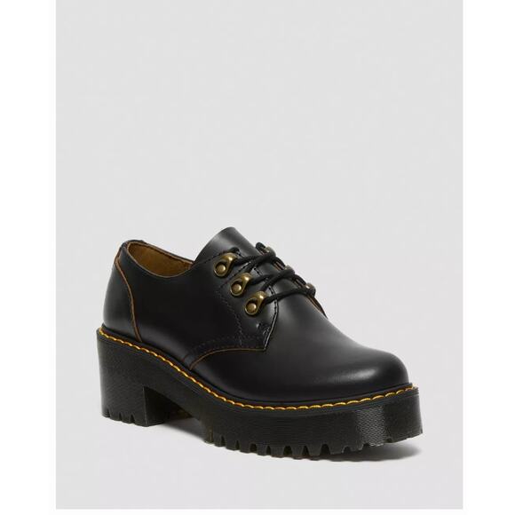 Dr. Marten LEONA LO VINTAGE SMOOTH LEATHER HEELED SHOES 9 Ladies - Picture 1 of 6